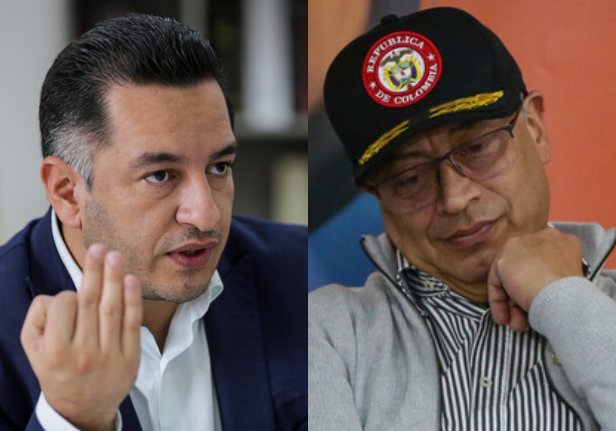 Andrés Idárraga y Gustavo Petro. Foto: (Colprensa - Mariano Vimos) / (Colprensa - Catalina Olaya)