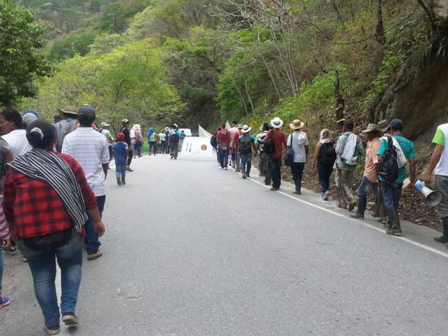 Protesta en Ituango terminó en enfrentamientos verbales en Ituango