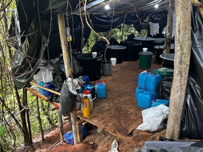 Ejército destruyó centro de producción de cocaína perteneciente al ELN en el Cesar.(Foto: cortesía Ejército Nacional)