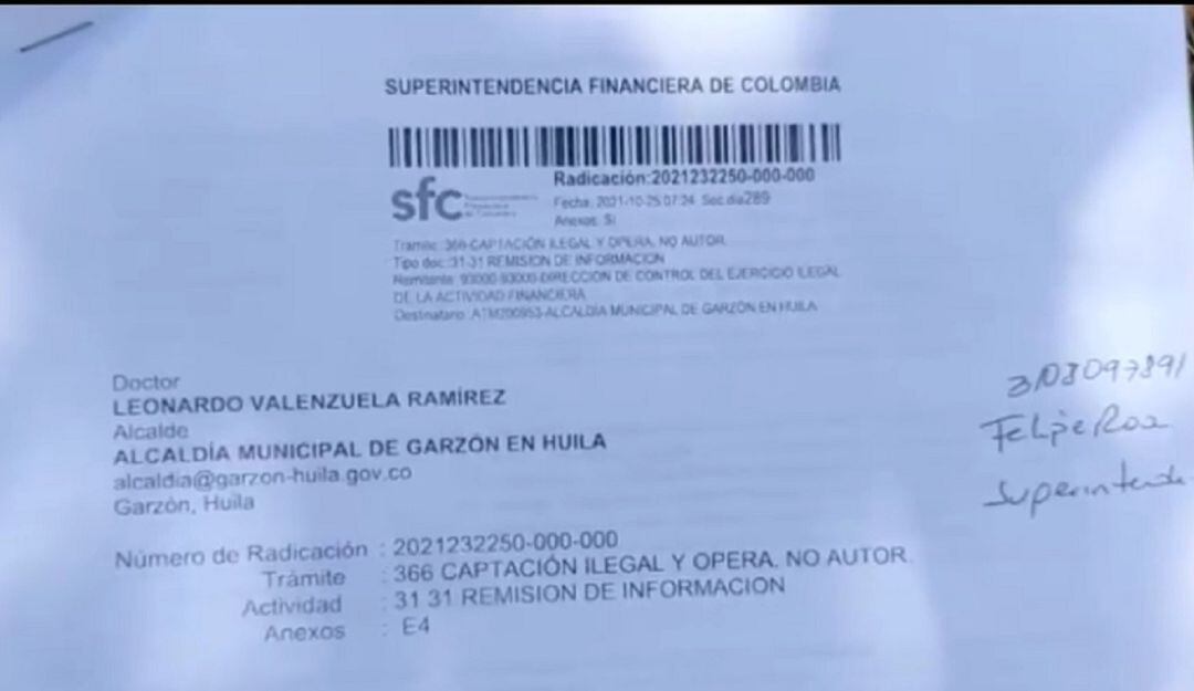 Según se indicó esta empresa desde hace un tiempo habría ya logrado la afectación de la economía de cerca de 7000 personas. 
