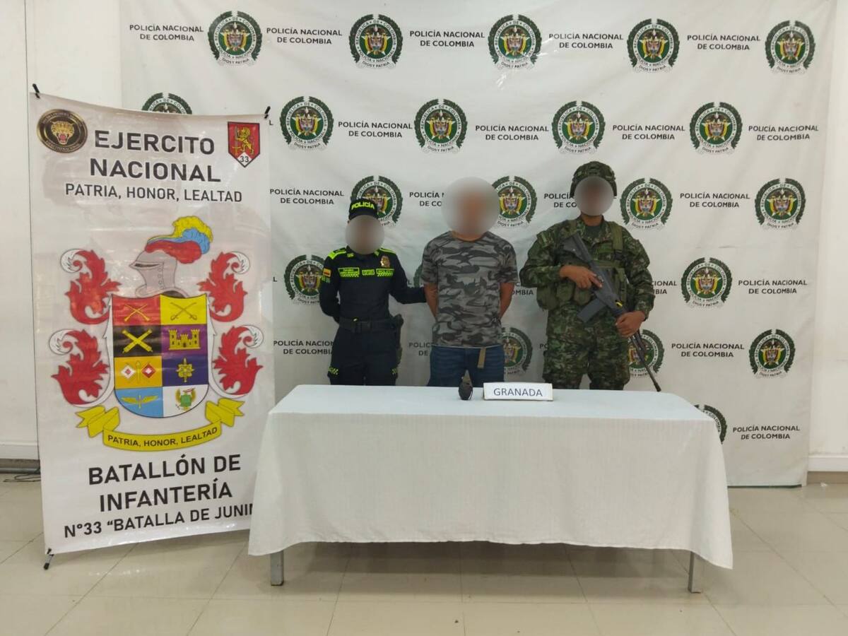 Ejército y Policía Nacional capturaron a presunto integrante del Clan del Golfo portando una granada