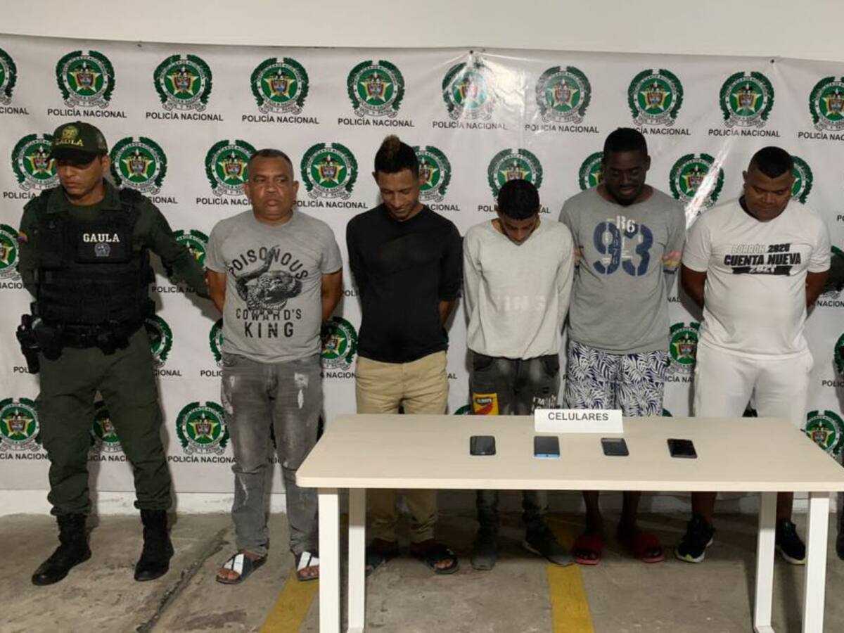 Cinco capturados en operativo contra la extorsión en Barranquilla