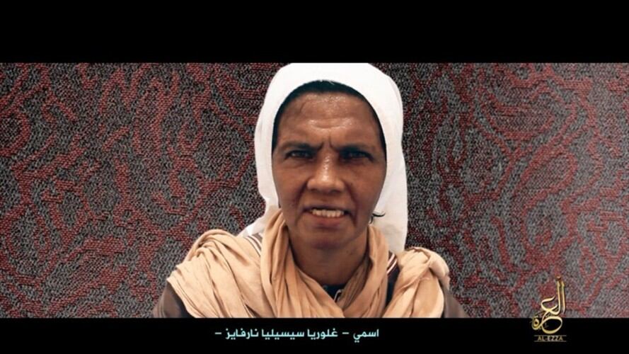 Sor Gloria, de 56 años y miembro de las Hermanas Franciscanas de María Inmaculada. Foto: Imagen tomada de video difundido por Al Qaeda.