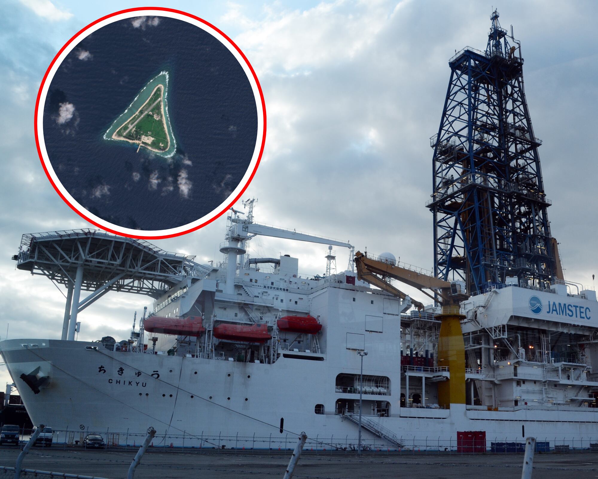 El barco japonés ‘Chikyu’ realizará las pruebas de extracción en la isla de Minami Torishima, en el océano pacífico. 
(Foto:    Caracol Radio / Getty )