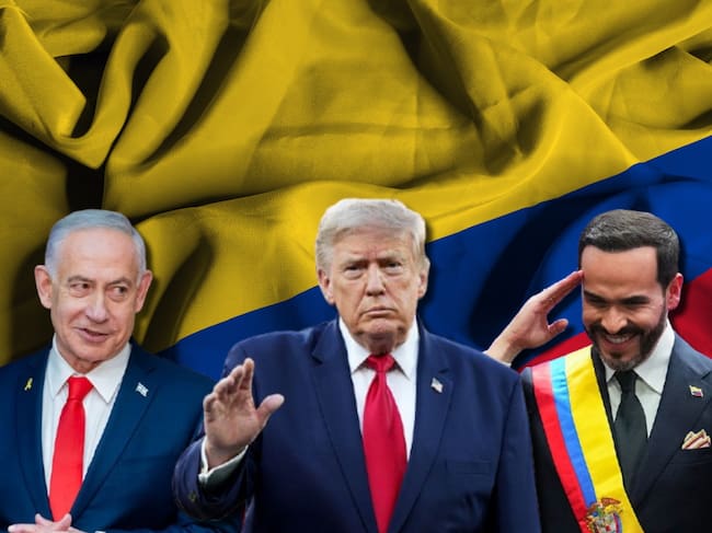 Bandera de Colombia, Benjamín Netanyahu, Donald Trump y Abelardo de la Espriella. Fotos: Getty Images / (Photo by Nathan Howard - Pool/Getty Images) / (Photo by Pablo Morano/BSR Agency/Getty Images) / (Photo by Andres Acero/Anadolu via Getty Images)