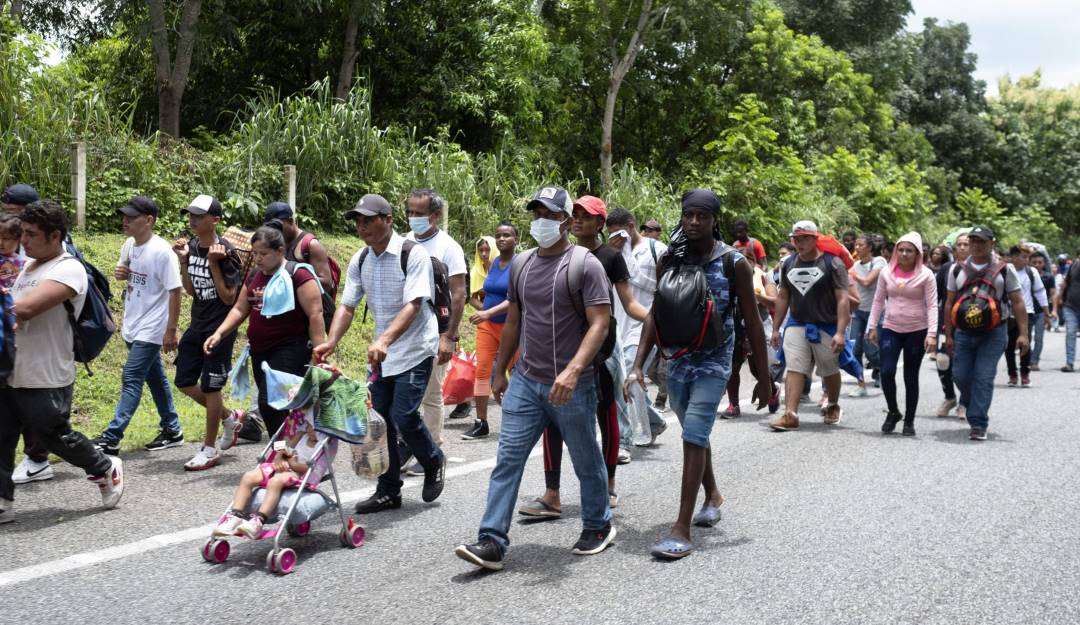 Caravana de migrantes latinos al sur de México.         Foto: Getty 