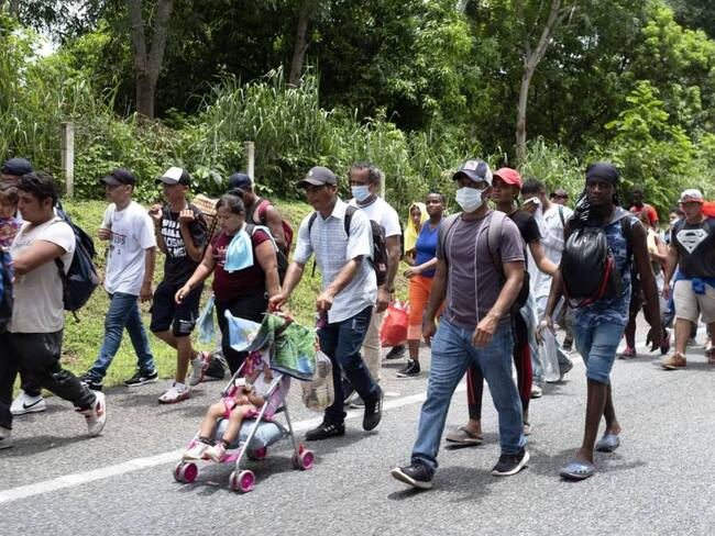 Caravana de migrantes latinos al sur de México.         Foto: Getty 