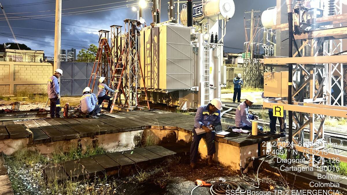 Superada emergencia tras avería en subestación de energía El Bosque en Cartagena