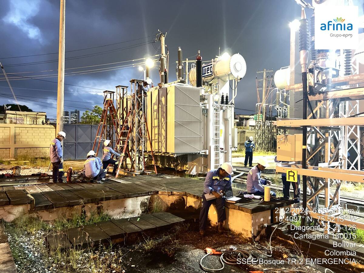 Superada emergencia tras avería en subestación de energía El Bosque en Cartagena