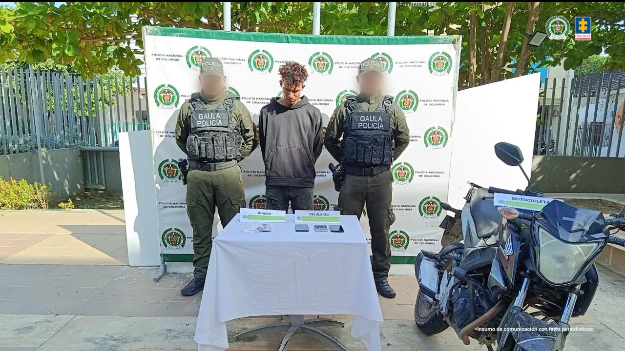El procesado fue capturado en flagrancia por el Gaula de la Policía Nacional. // Fiscalía