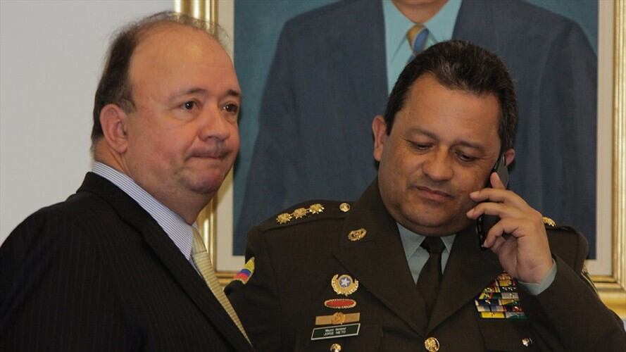 Ministro de Defensa y director de la Policía Nacional . Foto: Colprensa