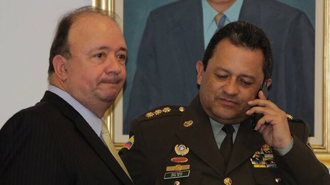Ministro de Defensa y director de la Policía Nacional . Foto: Colprensa
