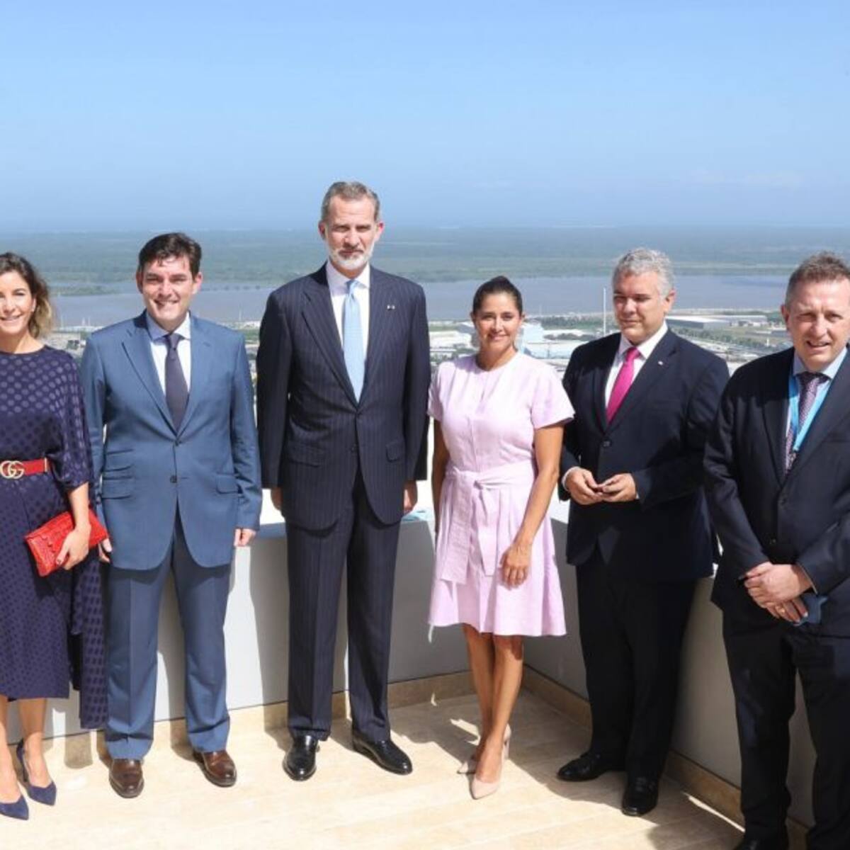 Así fue la visita del rey de España al edificio más alto de Barranquilla