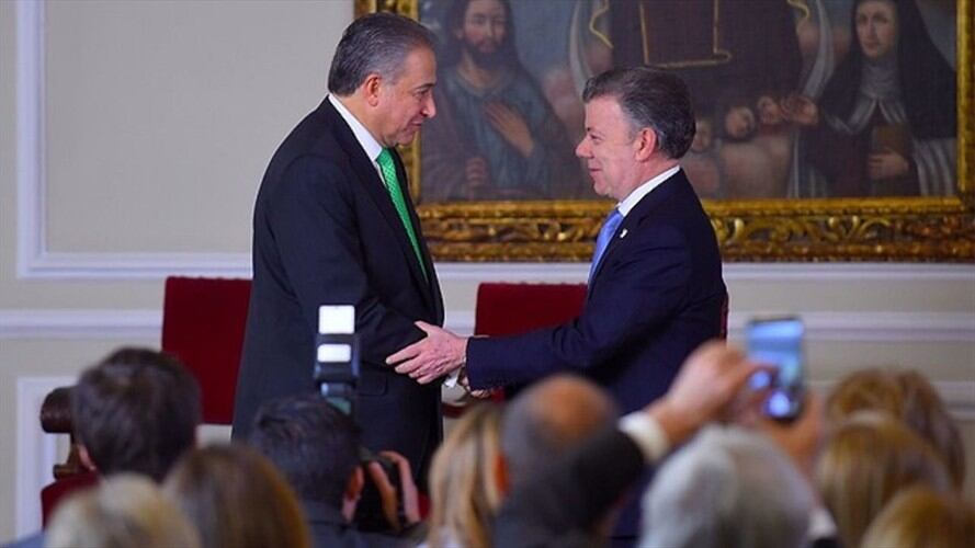 Santos ratifica a Naranjo como único interlocutor con la ONU en temas de reincorporación. Foto: Colprensa