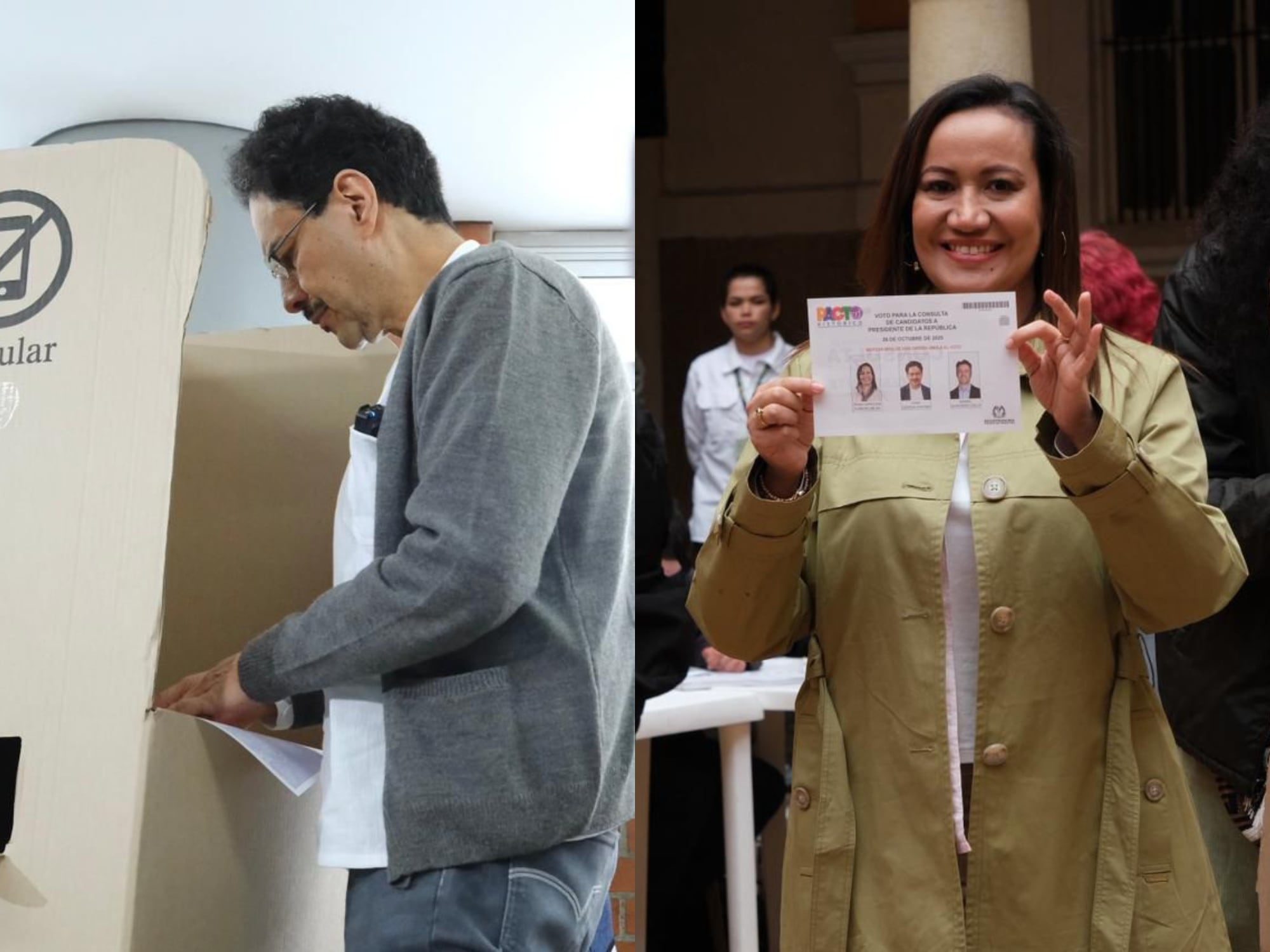 Iván Cepeda y Carolina Corcho ya votaron este 26 de octubre. Fotos: suministradas.