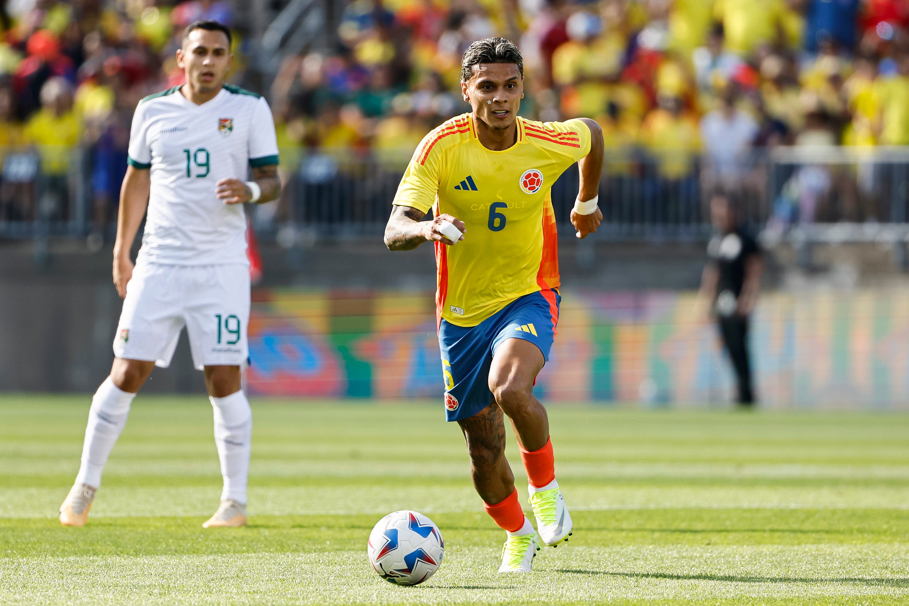 Richard Ríos es uno de los jugadores que podría acumularse en amarillas ante Brasil. (Photo By Winslow Townson/Getty Images)