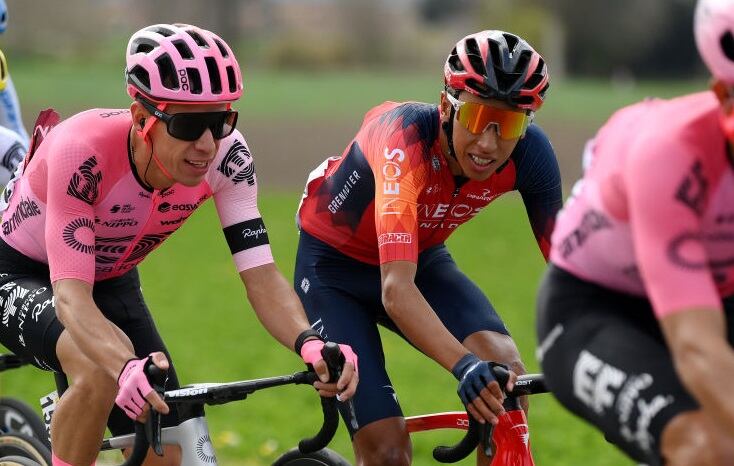 Egan Bernal y Rigoberto Urán (Photo by David Ramos/Getty Images)
