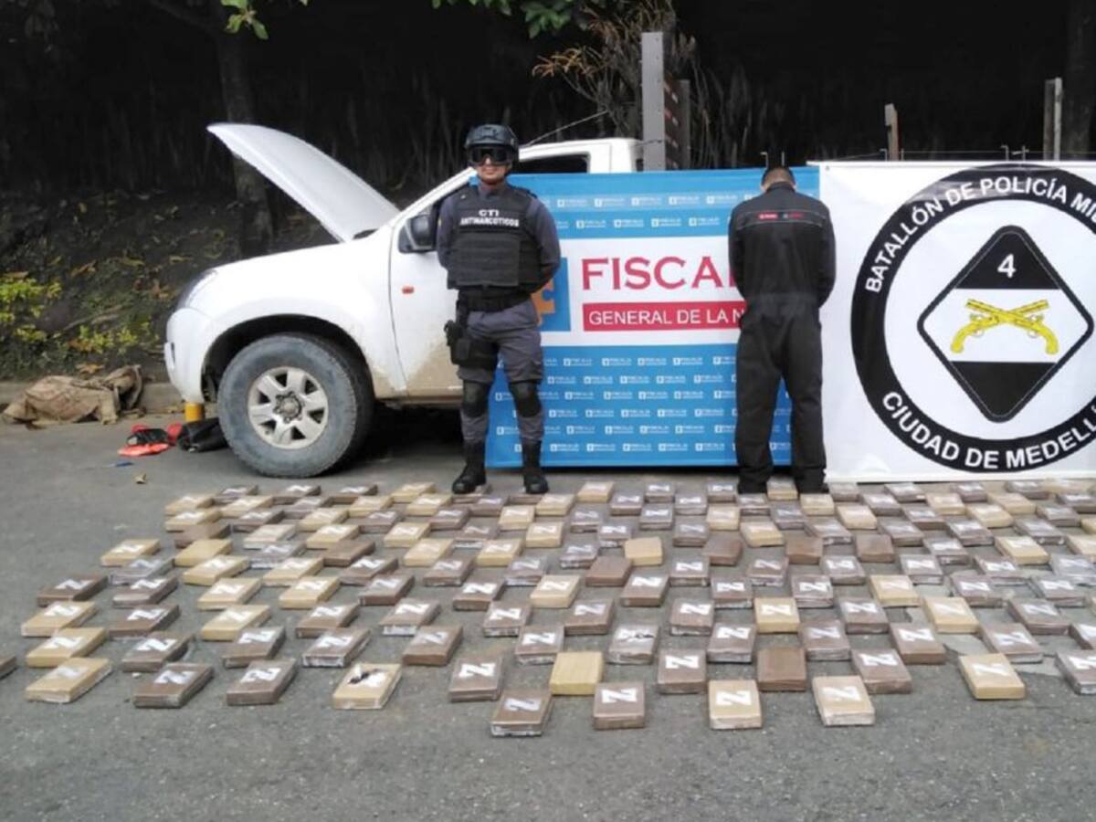 Incautaron 148 kg de cocaína en un carro que circulaba por Envigado
