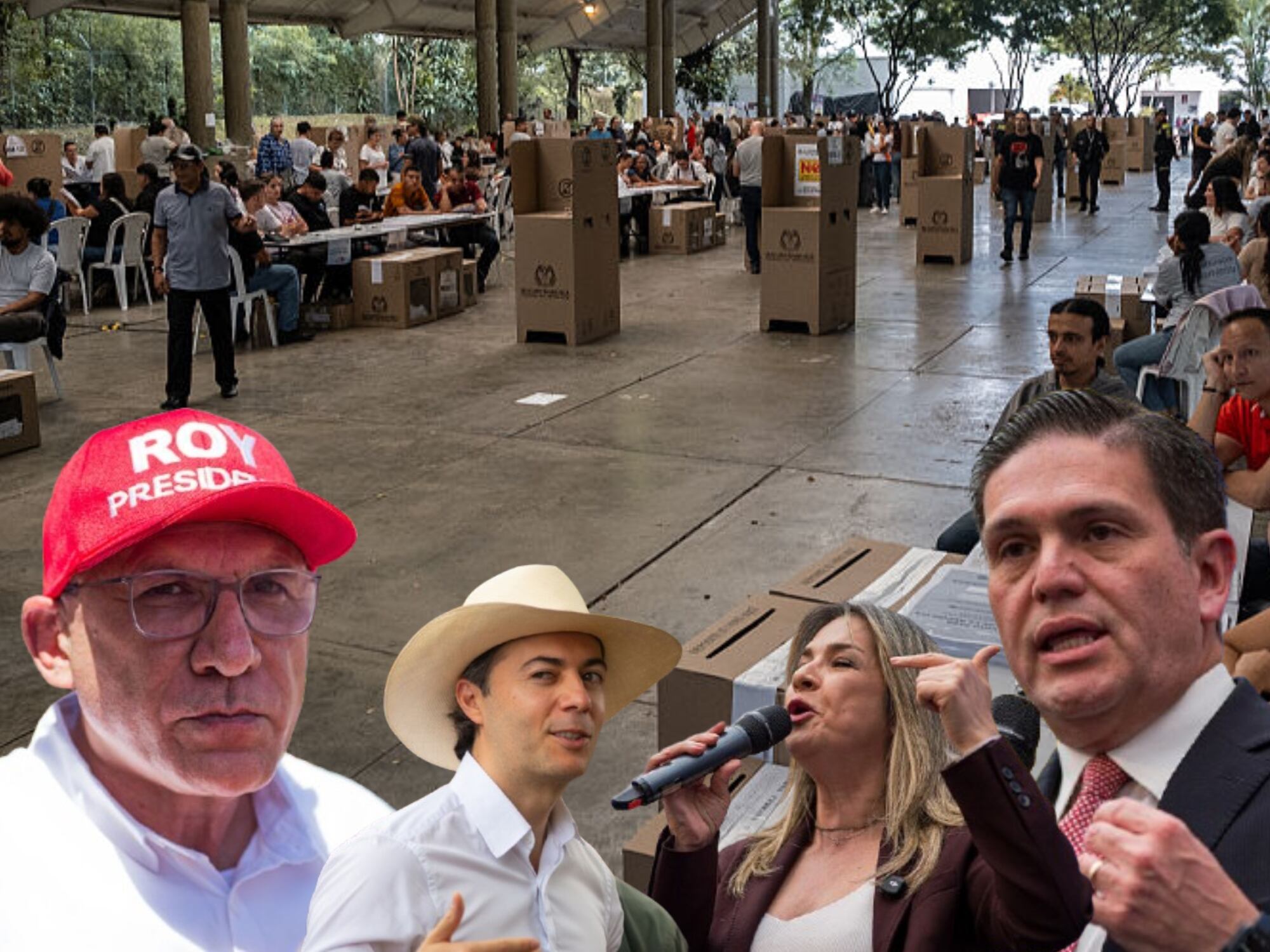 Jornada de elecciones, Roy Barreras, Daniel Quintero, Vicky Dávila, Juan Carlos Pinzón. Fotos: (Photo by Santiago Chimbaco Sapuyes/NurPhoto via Getty Images) / (Photo by: Sebastian Barros/Long Visual Press/Universal Images Group via Getty Images) / (Photo by: Jessica Patino/Long Visual Press/Universal Images Group via Getty Images)  / (Photo by Sebastian Barros/NurPhoto via Getty Images) / (Photo by Sebastian Barros/NurPhoto via Getty Images)