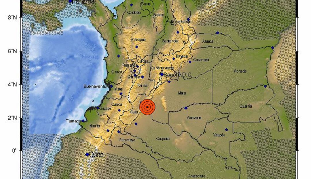Temblor en el departamento del Huila