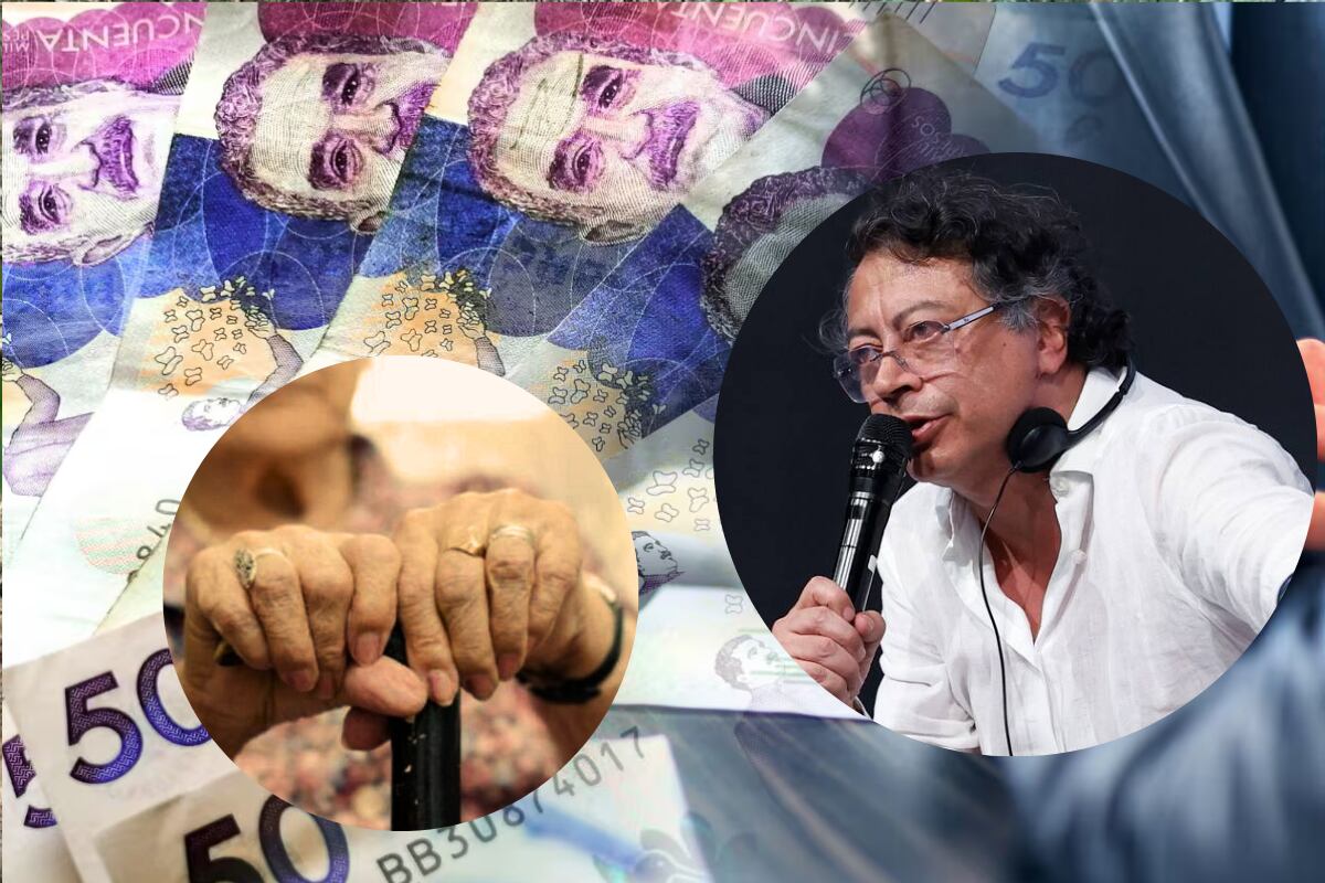 Gustavo Petro, adultos mayores e imagen de dinero Foto: Colprensa. - Cortesía - Getty Images
