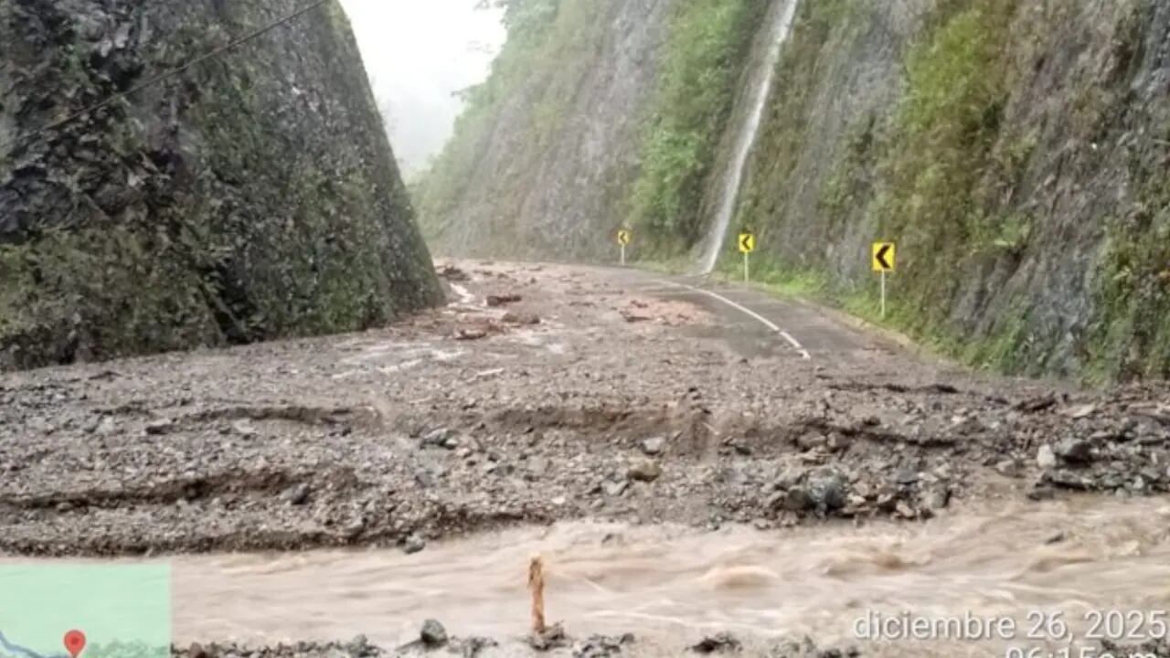 Deslizamientos en la vía Medellín - Urabá. Foto: Autopistas Urabá.