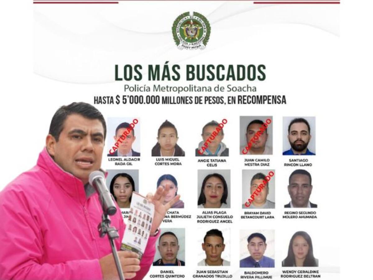 Soacha revela cartel de los delincuentes más buscados: ofrecen millonaria recompensa por información