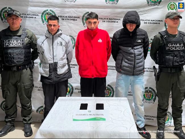 Los procesados fueron identificados como: Ronald Camilo Vera Pulido, Pedro Alexis Téllez Ariza y Carlos Anderson Méndez Pulido. Foto: Fiscalía.