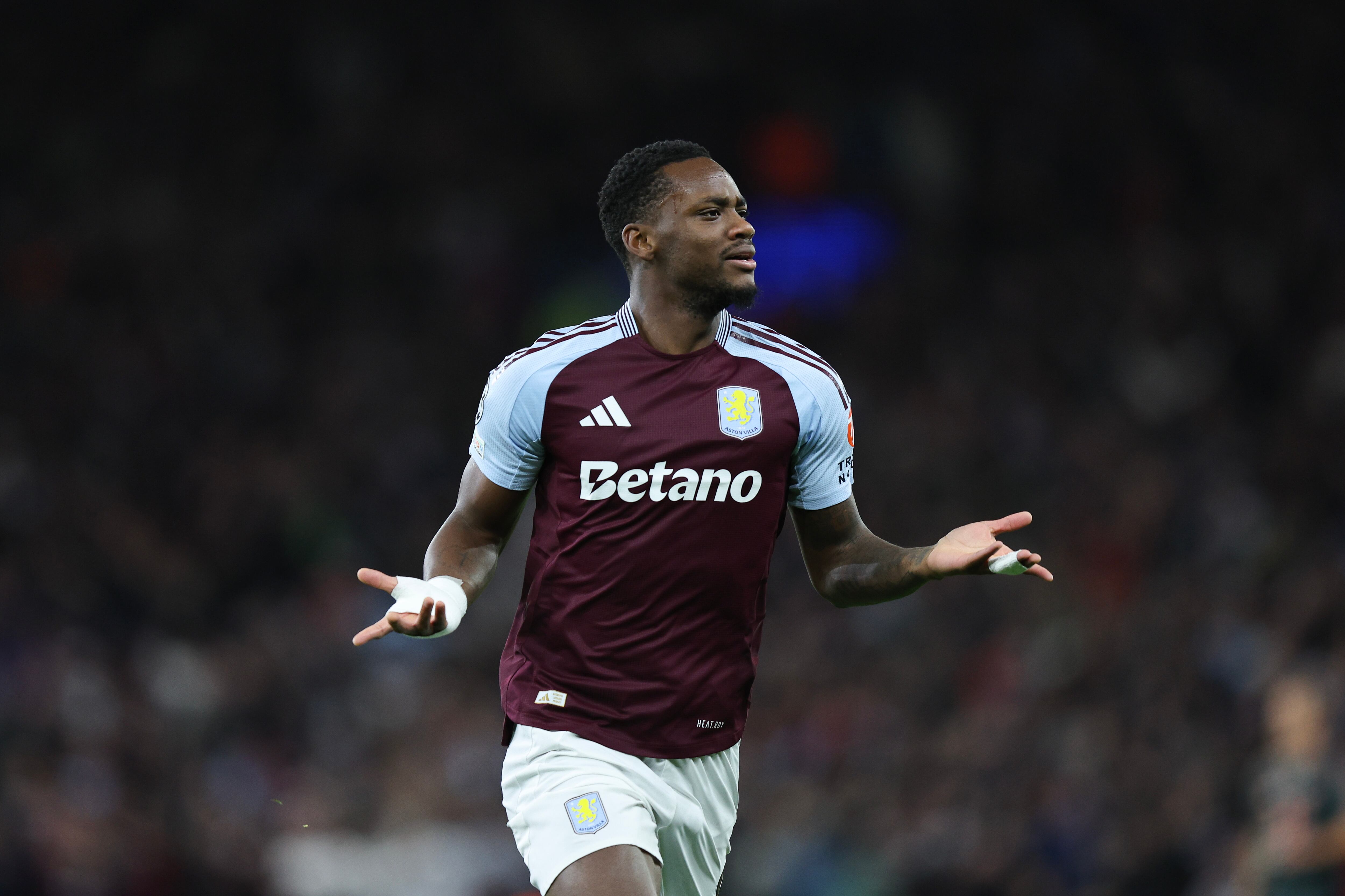Jhon Jader Durán celebra su golazo ante el Bayern Múnich en la Liga de Campeones. (Photo by James Baylis - AMA/Getty Images)