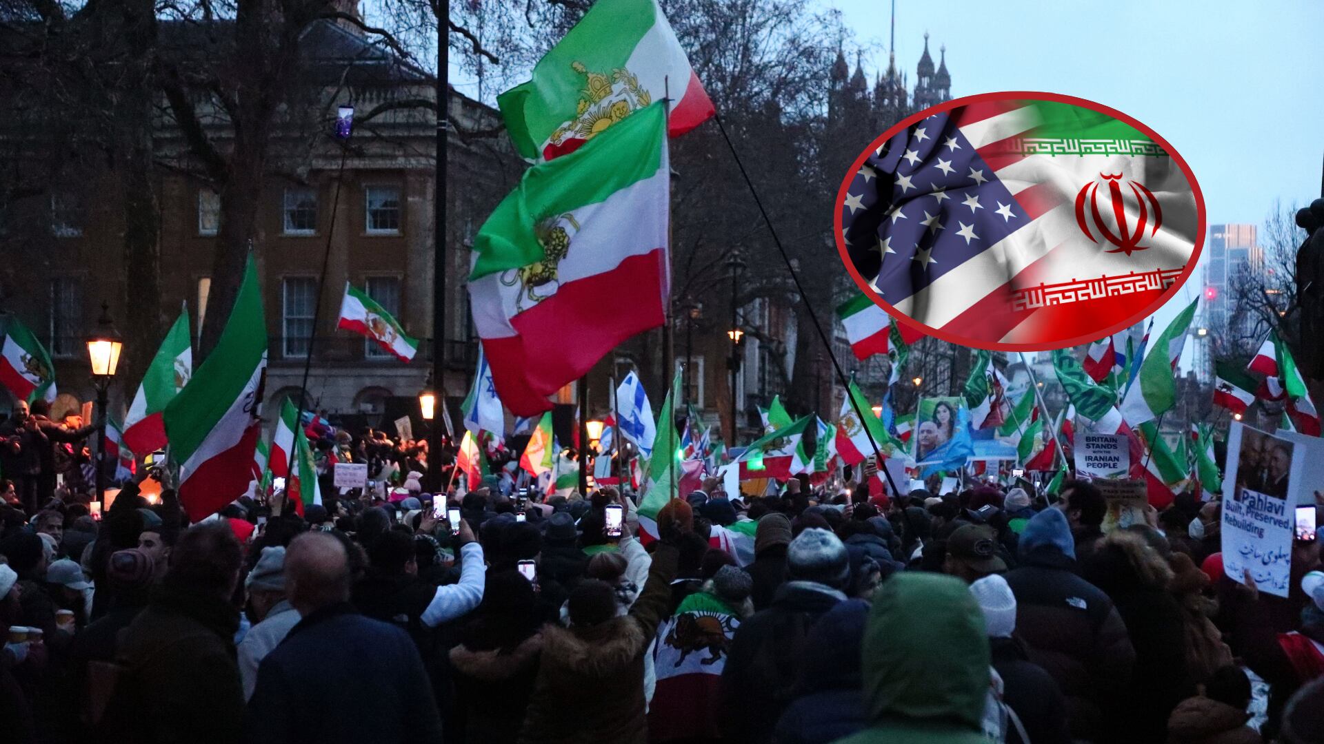 Protestas en Irán. Foto: Alishia AbodundeIrán y Estados Unidos. Foto: Getty Images.