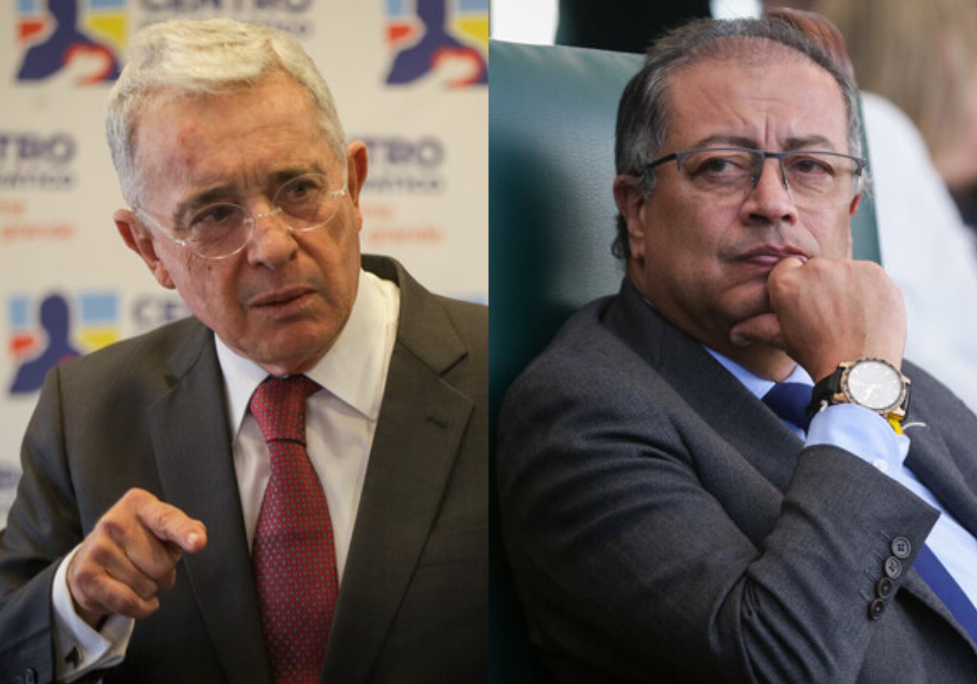 Álvaro Uribe Vélez y Gustavo Petro. Foto: (Colprensa - Álvaro Tavera) / (Colprensa - Catalina Olaya)