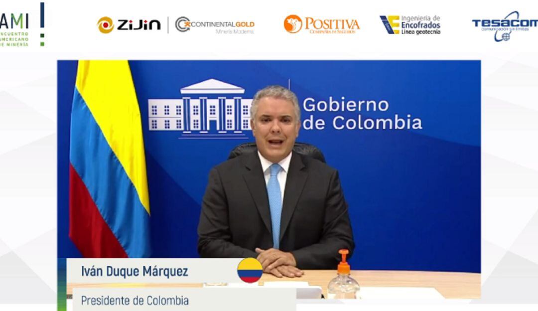 Presidente Iván Duque durante su participación en el Encuentro Latinoamericano de Minería.