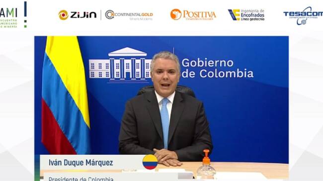 Presidente Iván Duque durante su participación en el Encuentro Latinoamericano de Minería.
