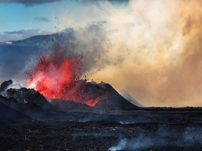 Erupción del volcán Bardarbunga en Islandia. Foto: Getty Images.