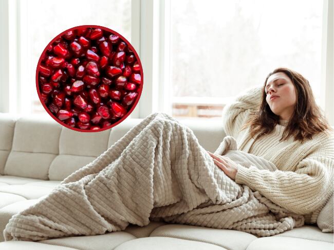 Mujer enferma // fruta granada // Getty Images