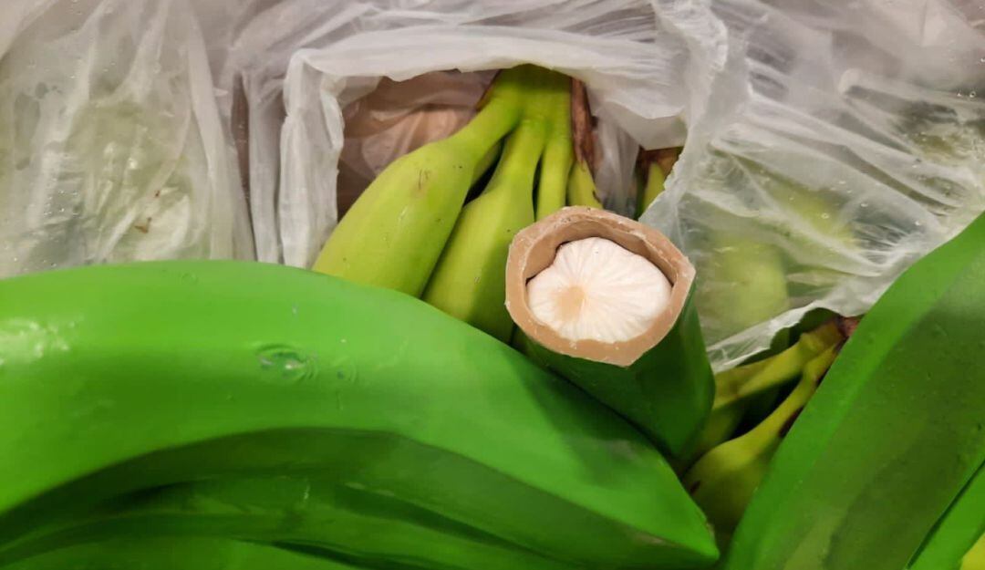 En falsos bananos en fibra se encontró clorhidrato de cocaína
