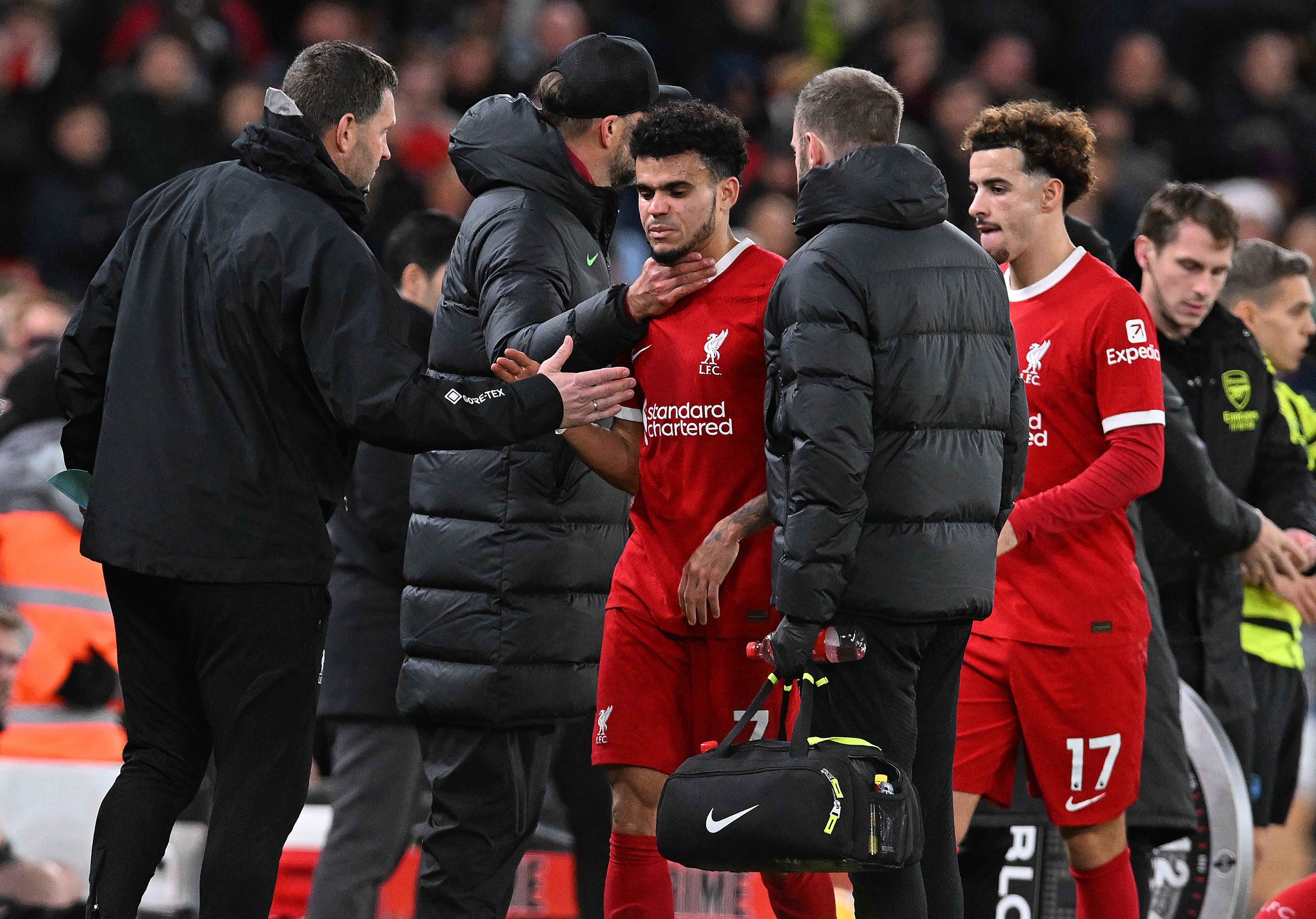 Luis Díaz ante Arsenal | Foto: John Powell/Liverpool FC via Getty Images