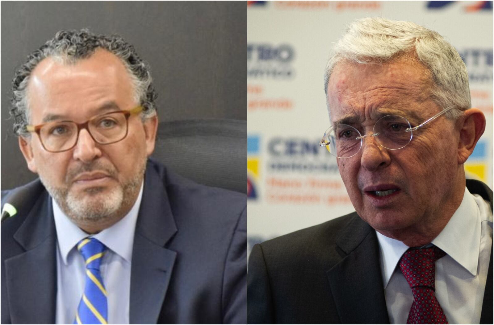 Magistrado Roberto Vidal, presidente de la JEP y el expresidente Álvaro Uribe