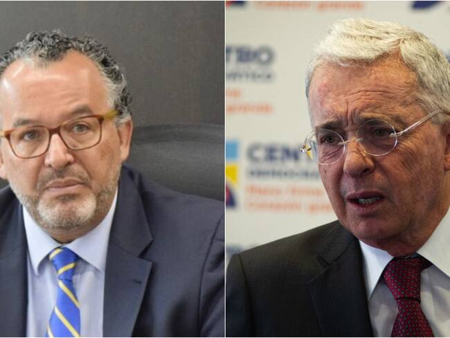 Magistrado Roberto Vidal, presidente de la JEP y el expresidente Álvaro Uribe