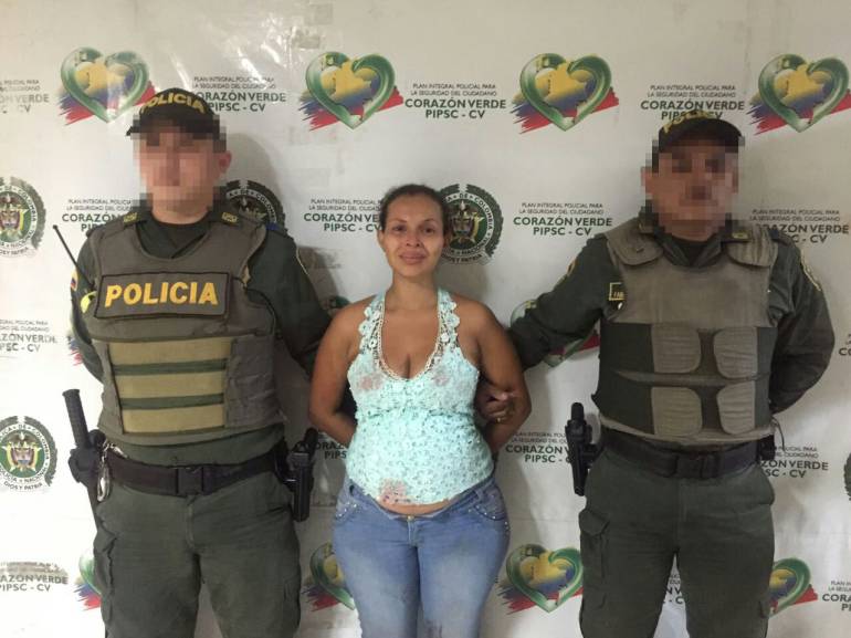 Leidys Muñoz, al momento de su captura.