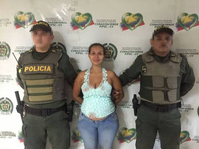 Leidys Muñoz, al momento de su captura.