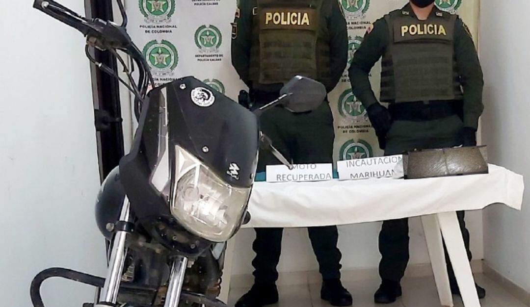 Moto recuperada en Sna José, Caldas
