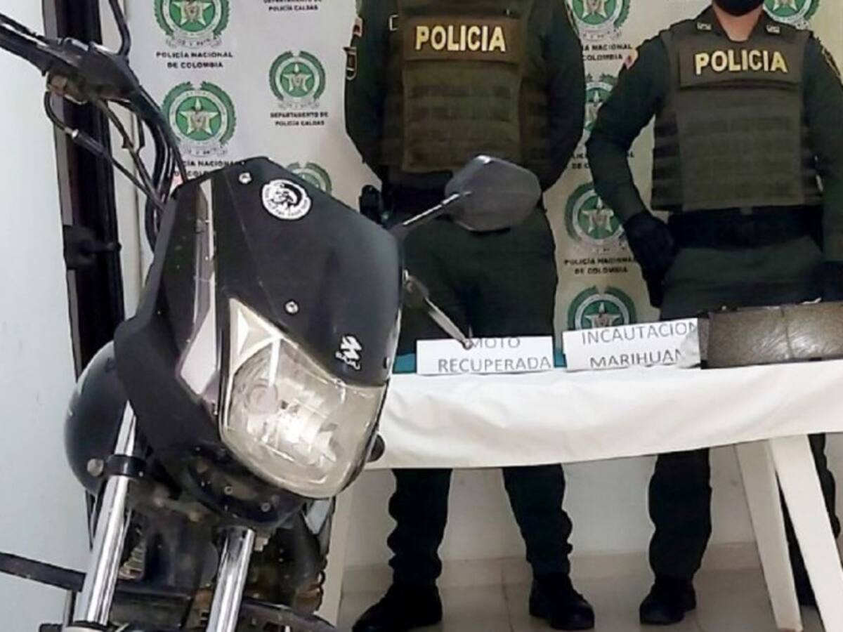 Menor aprehendido por ir en moto robada y con un kilo de marihuana