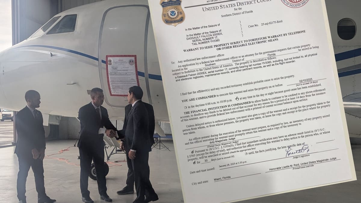 Estados Unidos incauta segundo avión del gobierno venezolano en República Dominicana