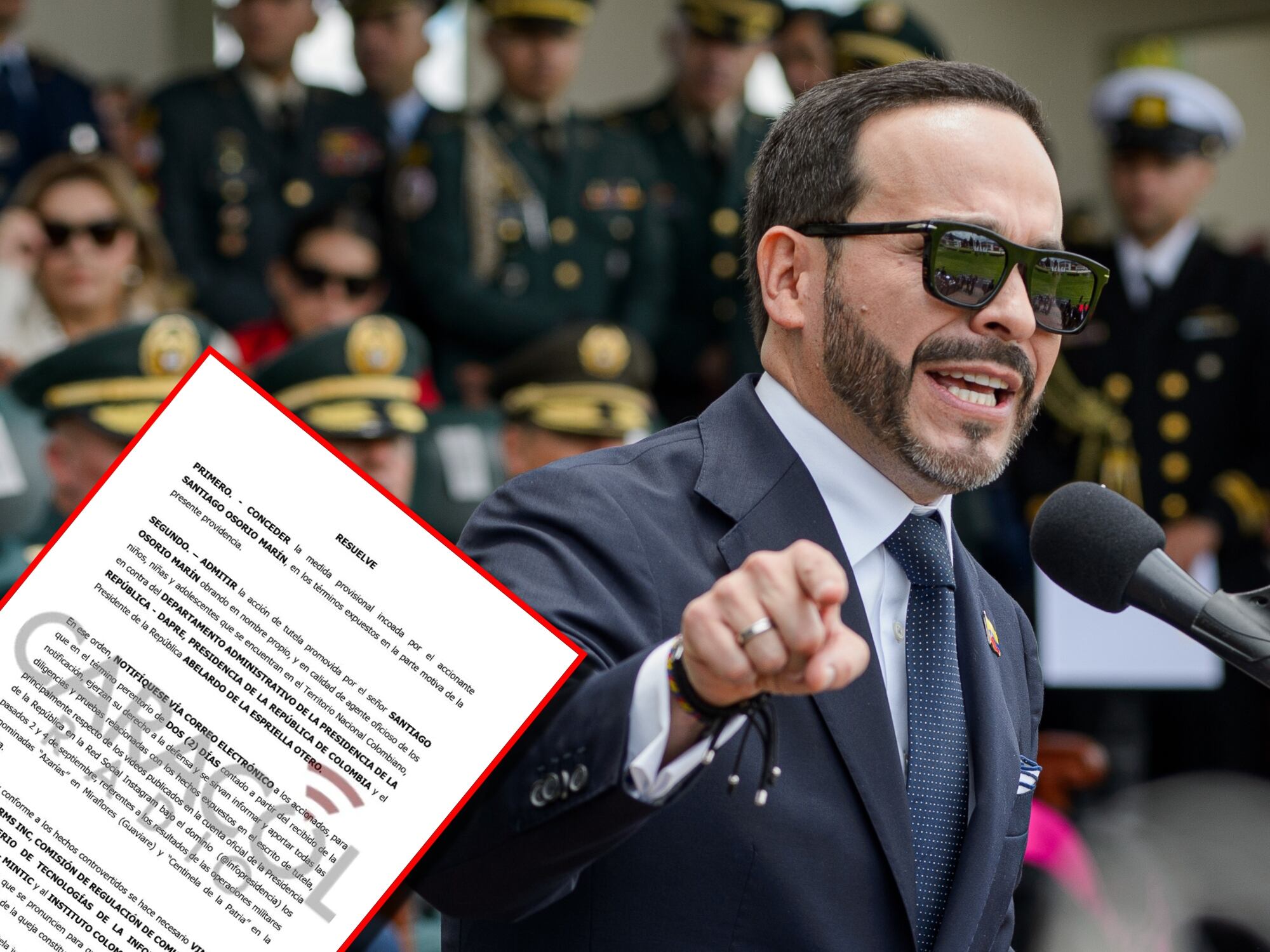 Juez ordena a Presidencia y Dapre retirar imágenes de De la Espriella caminando entre cadáveres. Fotos. Getty Images y suministrada.