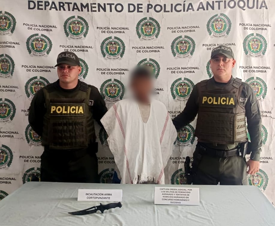 Capturado presunto responsable de asesinar a su esposa en Yalí, Antioquia. Foto: Cortesía Policía