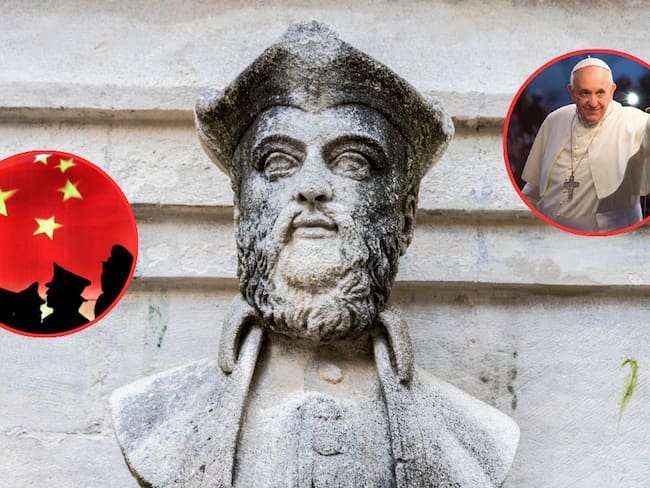 Estatua de Nostradamus en Saint-Remy-de-Provence, Francia / Papa Francisco / Bandera de China (Getty Images)