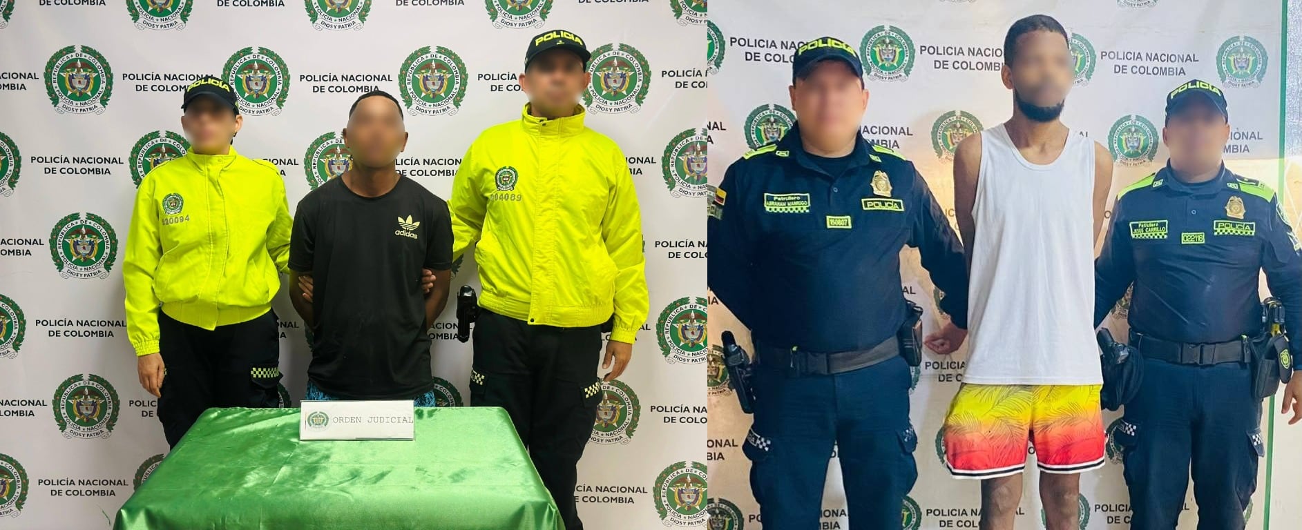 Capturados con orden judicial. // Policía Metropolitana de Cartagena