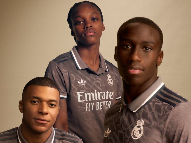 Kyliam Mbappé y Linda Caicedo en la presentación de la indumentaria del Real Madrid