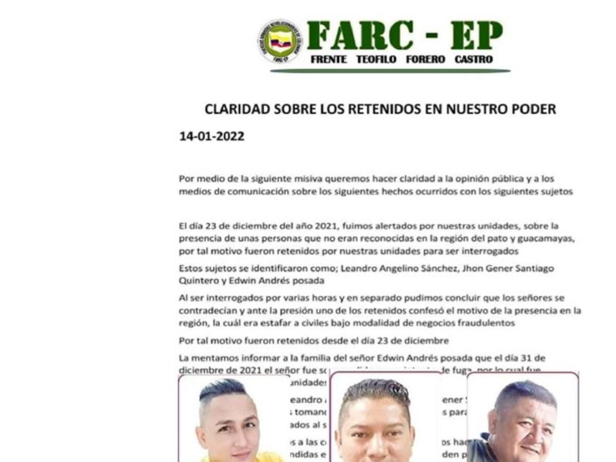 Drama entorno a la desaparición de tres hombres en el Caquetá